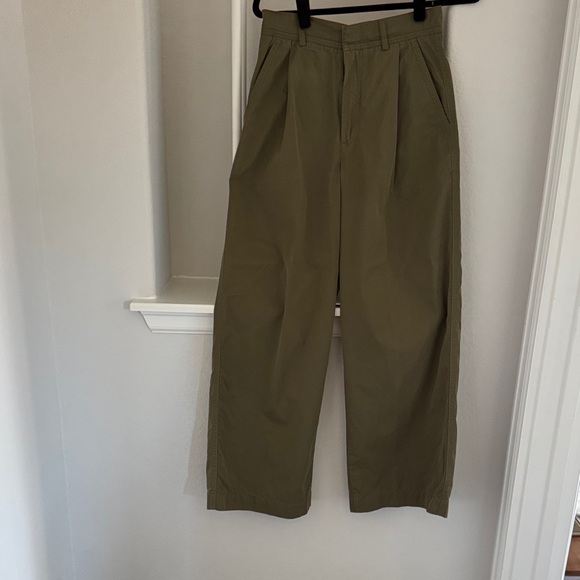 Massimo Dutti Khaki Wide Leg Pants - Picture 1 of 6